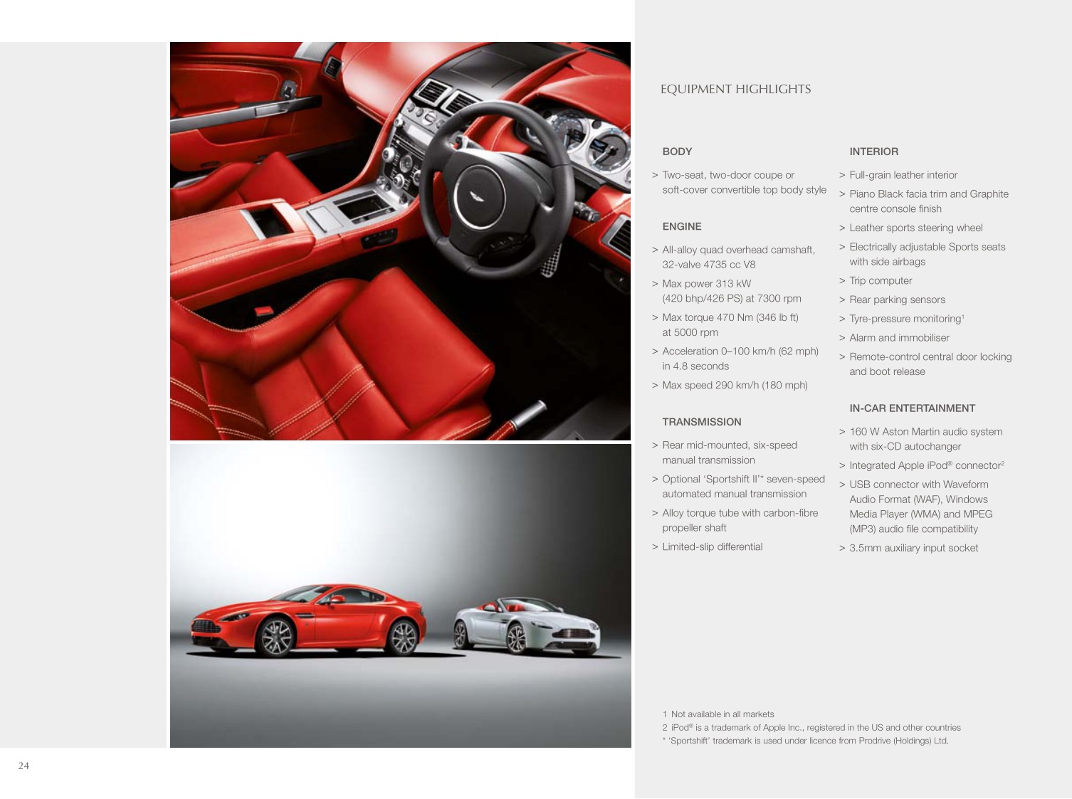 2012 Aston Martin Model Range Brochure Page 77